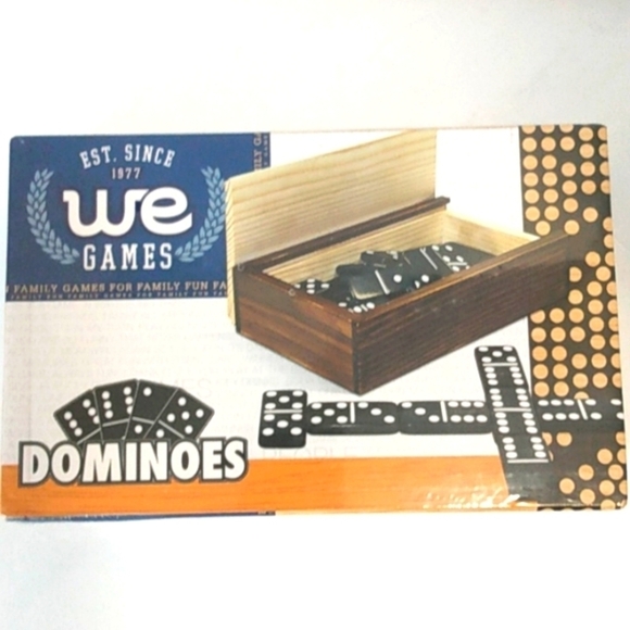 WE GAMES DOMINOS BONES GAME AND STORAGE BOX AGES 14+UP  2-4 PLAYERS NWT - Picture 5 of 6